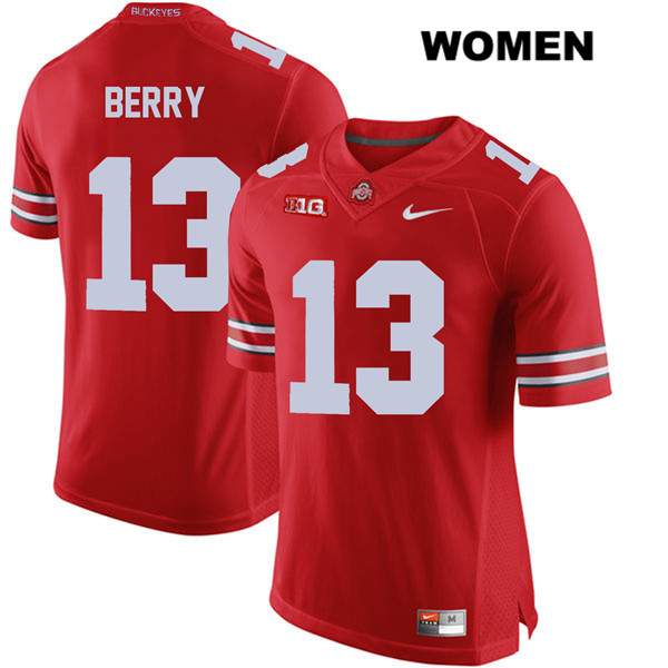 Ohio State Buckeyes Women's Rashod Berry #13 Red Authentic Nike College NCAA Stitched Football Jersey LQ19U32RR
